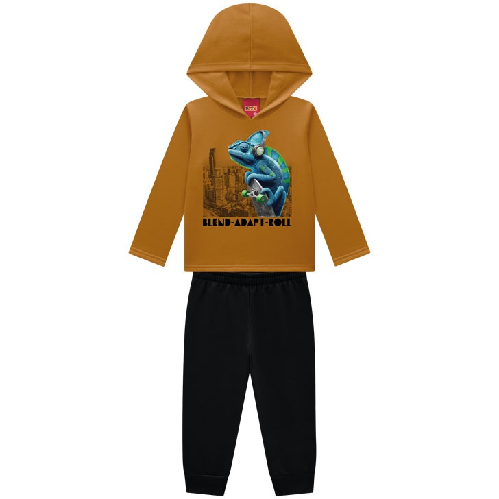 Conjunto  infantil menino Kyly casaco e calça inverno tamanho 1/2/3/4/6/8