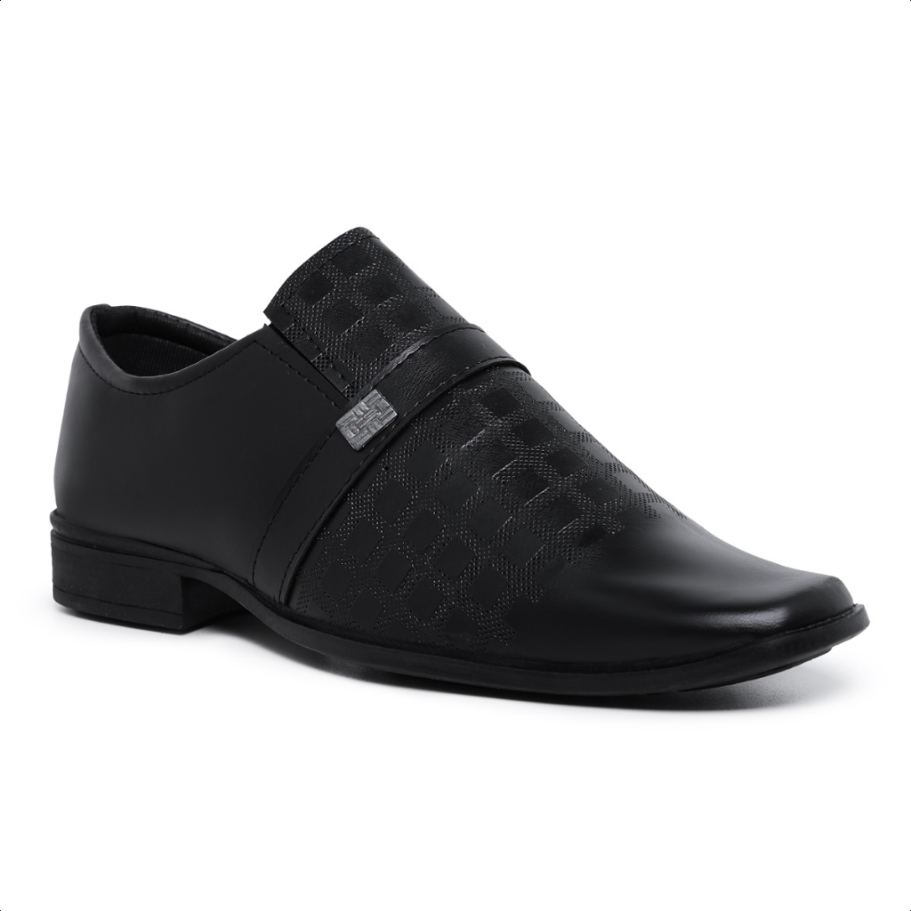 Sapato Social Masculino Couro Napa Fosco Sintético Preto