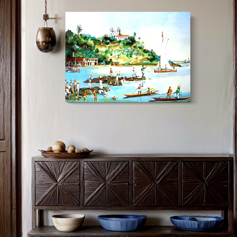 Quadro Hector Carybé Santo Antônio da Barra Impressão Alta Resolução em Tela Acetinada