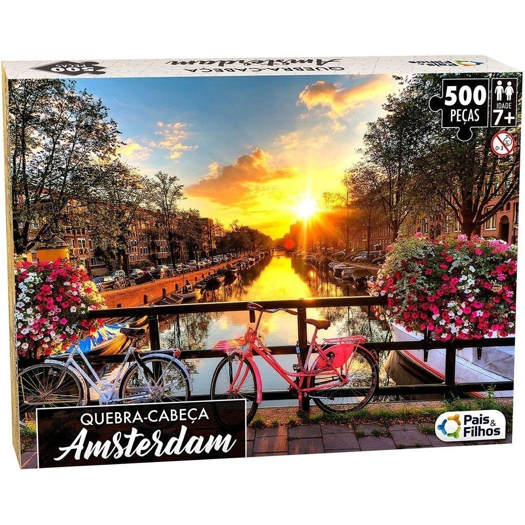 Quebra Cabeça Amsterdam 500 Peças Brinquedo Criança Adulto em Oferta na Shopee