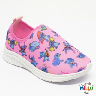 Tênis Infantil Menina Stitch Calce Fácil Confortável Estiloso Escolar Casual Volta as Aulas Ideal Para O Dia Das Criança em Oferta na Shopee