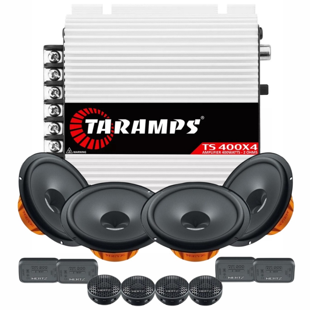 Par Kit 2 Vias 6  Hertz DSK 165.3 160 Watts Rms + Módulo Amplificador Taramps TS400x4