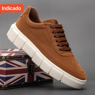 Tenis Masculino Modelo Alto Moda Inverno 2024 Com Camurça Casual