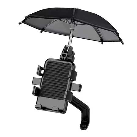 Suporte para celular e motocicleta e bicicleta à prova d'água proteção solar com mini guarda-chuva