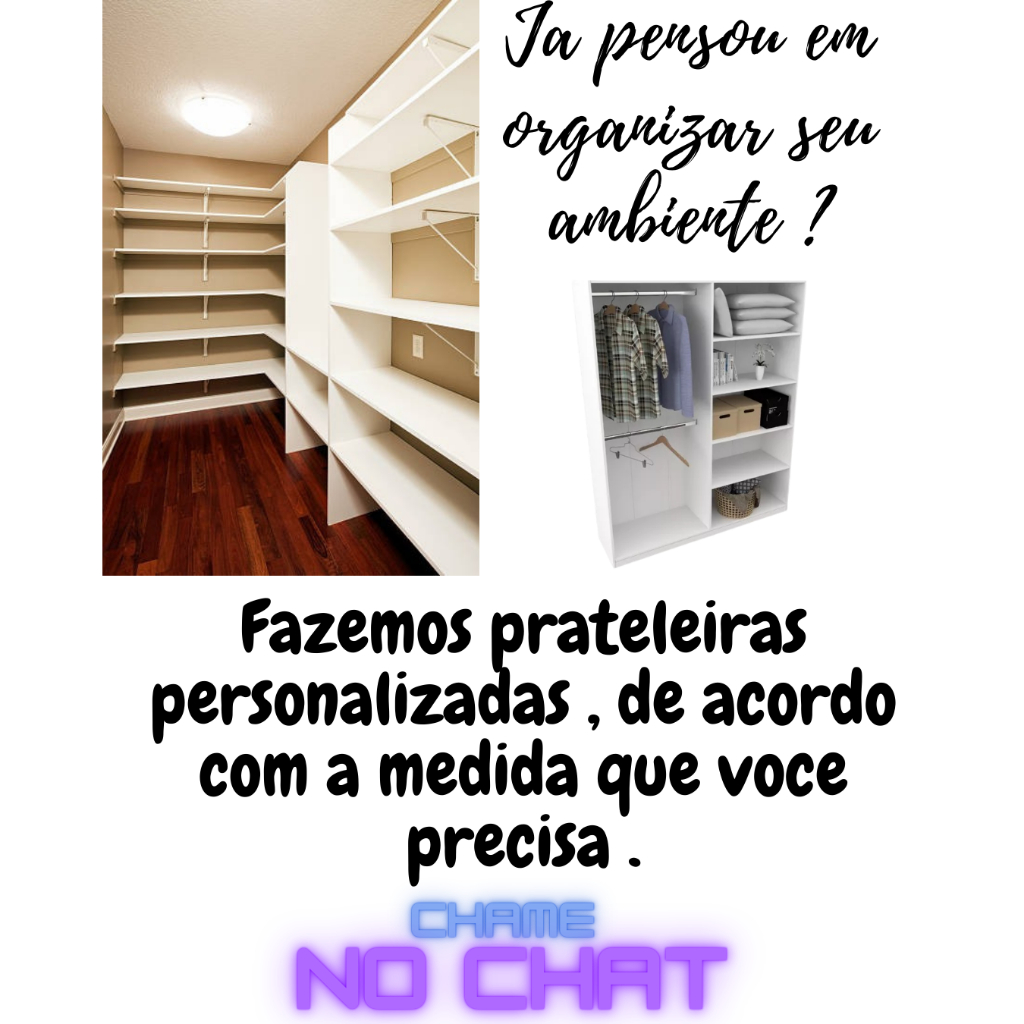 Prateleira Branca FEITA SOB MEDIDA 100% MDF, Ideal Para Guarda Roupas, Despensas em 15MM