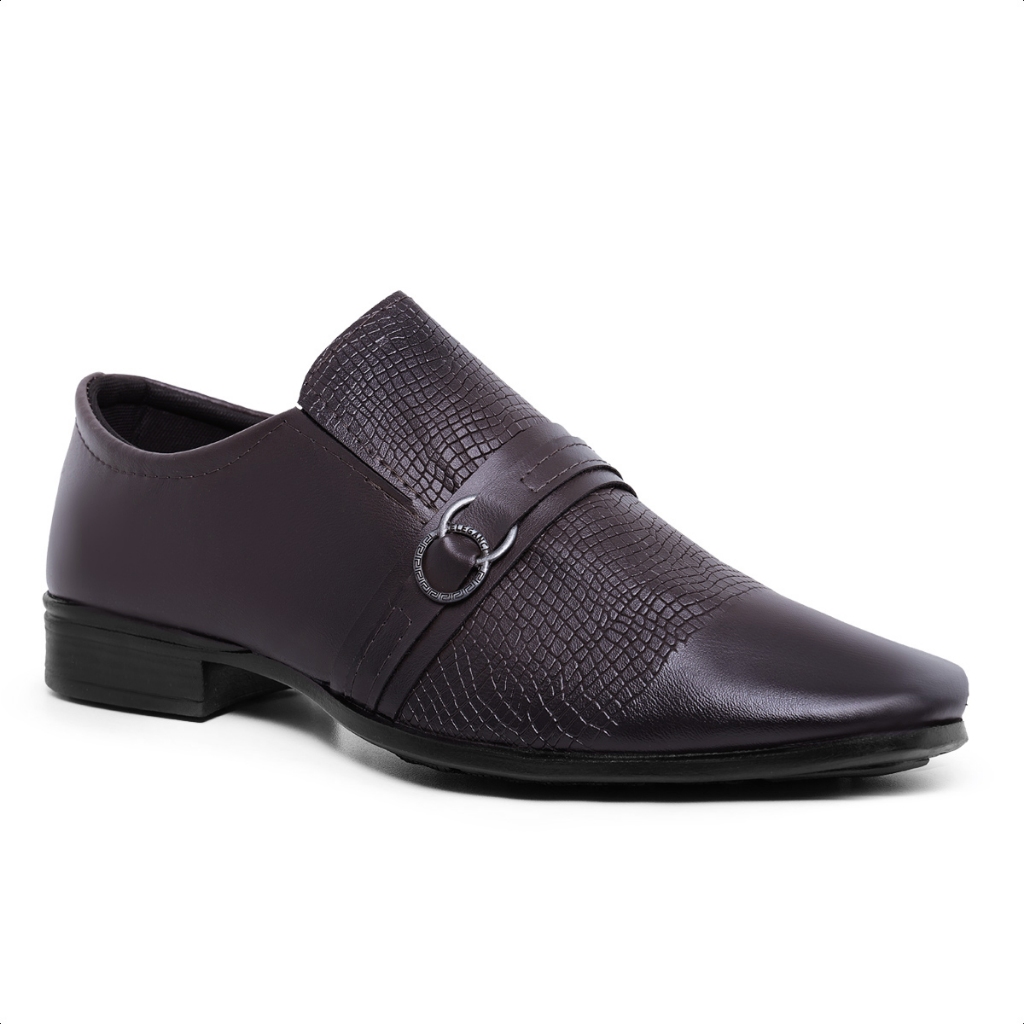 Sapato Social Masculino Couro Napa Sintético Capuccino