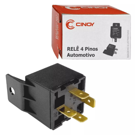 Rele Auxiliar Universal 4 Pinos Ou 5 Pinos 40a 50a 12v Com Suporte