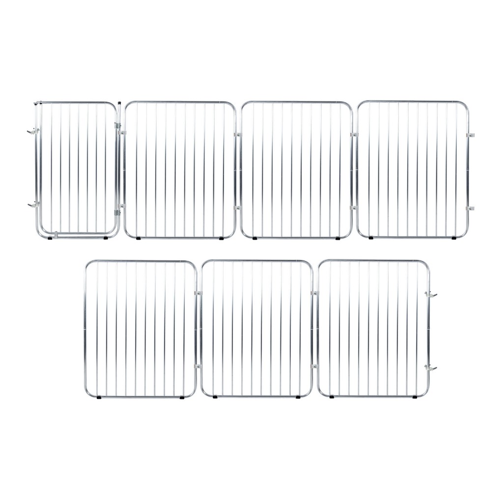 Cercadinho Pet Alto Portão Grade Alumínio 6 Mod 90x68cm Alcance máximo linear 4,73m