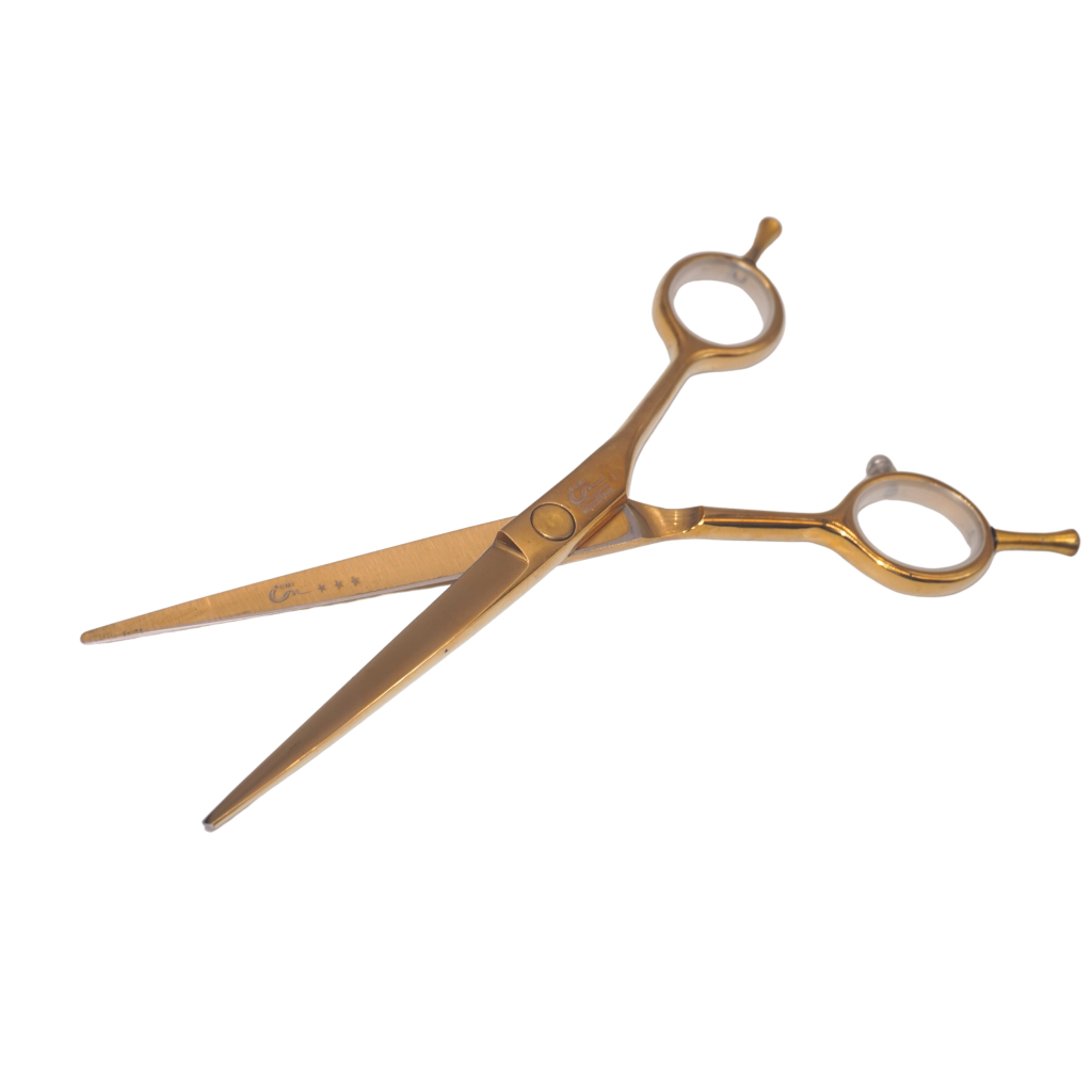 Tesoura Dourada Profissional UMI - Lâminas Finas Para Maior Precisão Pra Corte de Cabelo e Barba em Oferta na Shopee