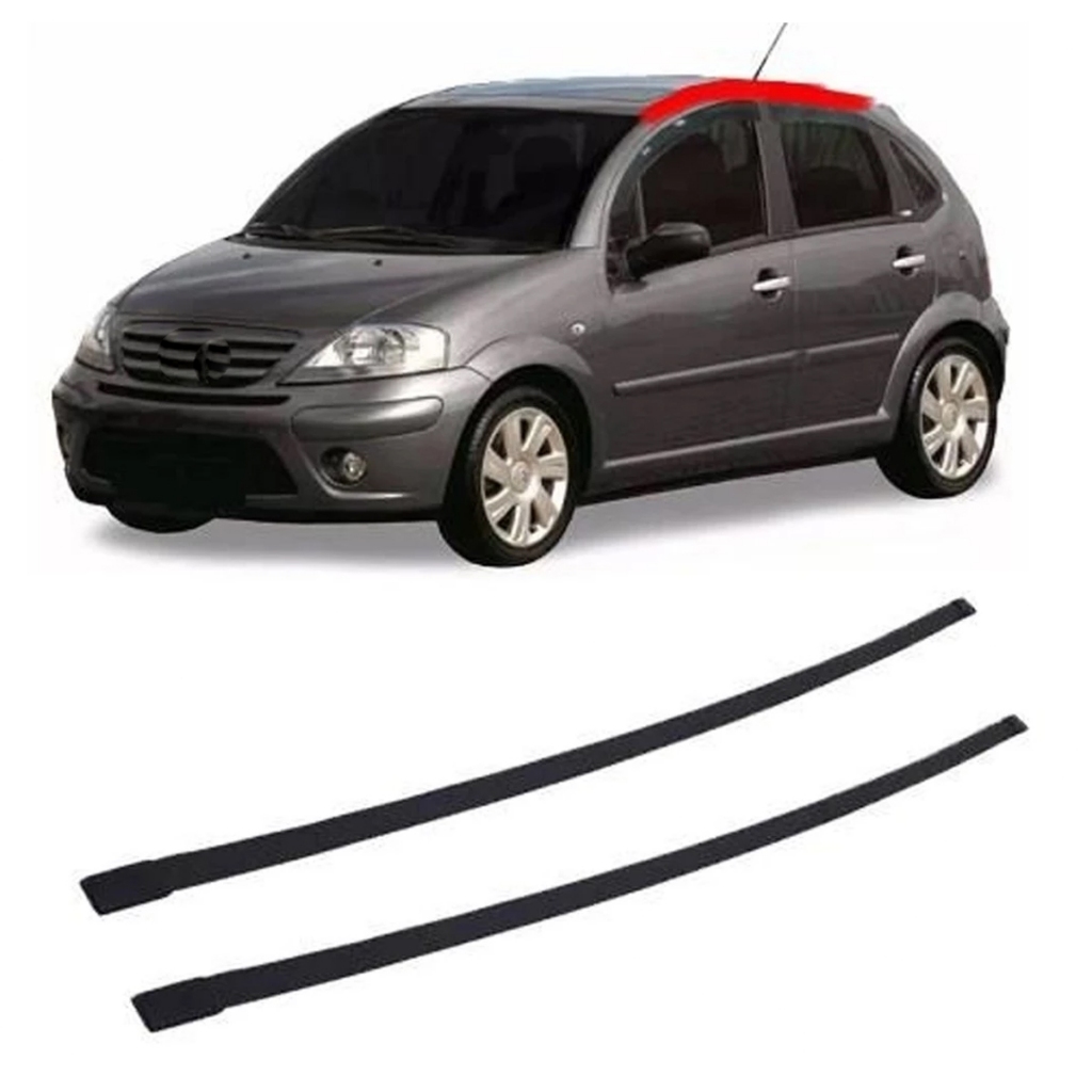 Par Kit Friso Do Teto Borrachão Compatível C3 2003 Até 2012