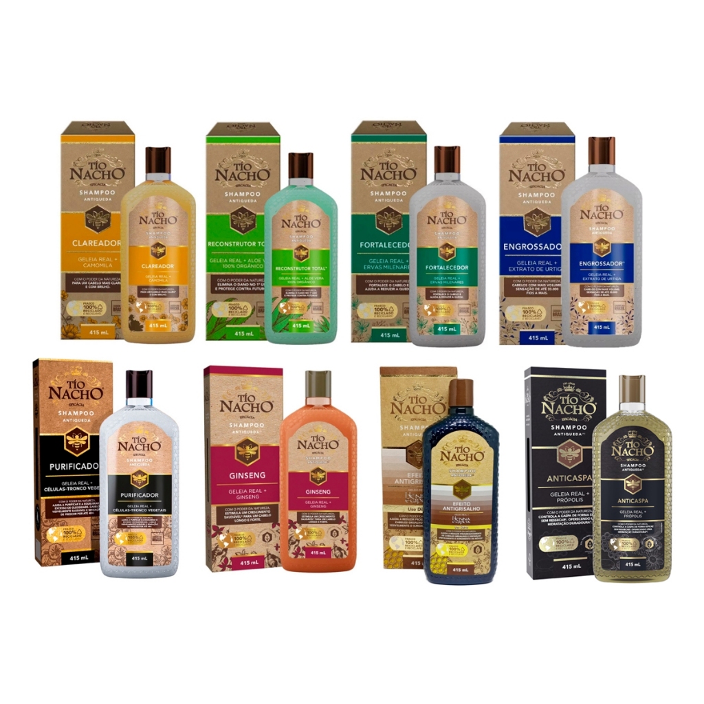 Shampoo Tio Nacho Engrossador/Clareador/Reconstrutor/Fortalecedor/Purificador/Anticaspa - 1 Unidade em Oferta na Shopee