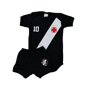 Kit Body + Short Bebê VASCO da Gama Bori Time Futebol 100% Algodão