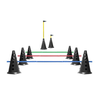 Kit 8 Cones Furado C/ Barreira Funcional Black Agilidade