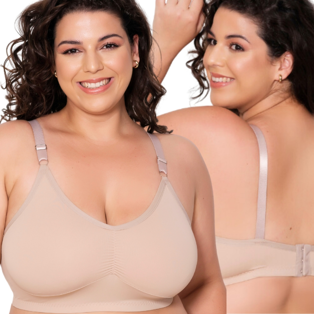 Kit c/ 3 Sutiãs Plus Size Material Reforçado Alças Largas Confortável Discreto Sem Bojo 48 50 52 54 em Oferta na Shopee