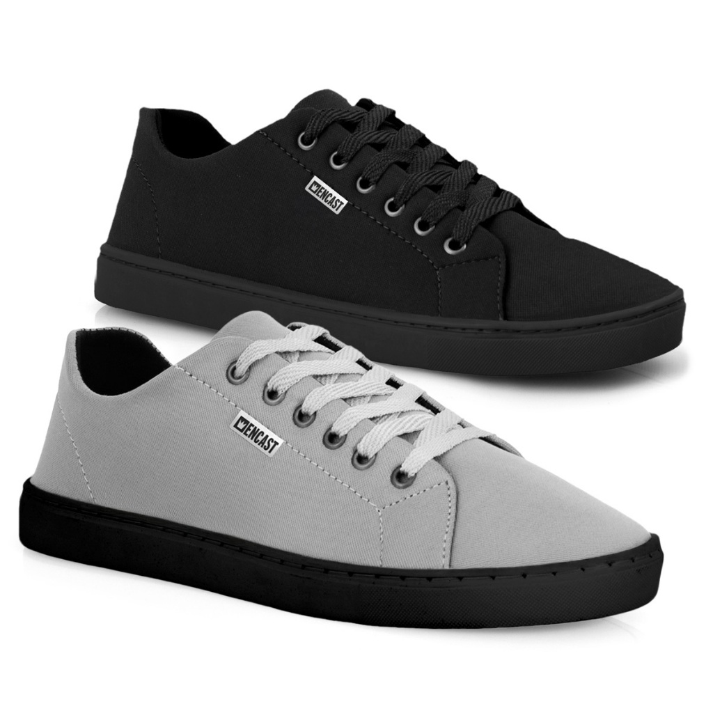 KIT 2 pares de tênis casual masculino confortável