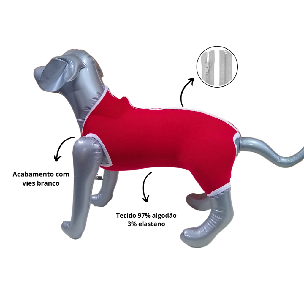 Roupa Pós Cirúgica Com Zíper Fêmea e Macho Castração Pet Perninha (CACHORRO OBESO) em Oferta na Shopee