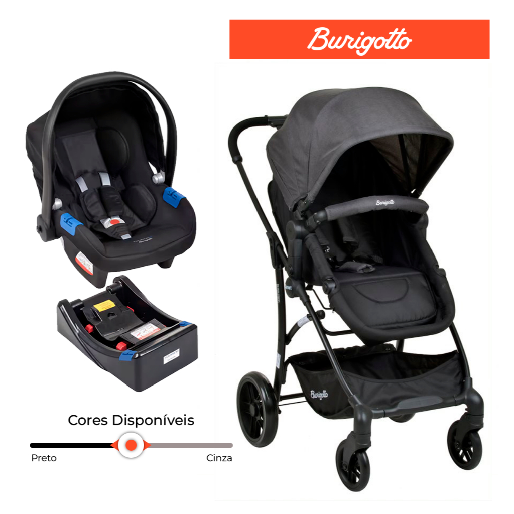 Carrinho de Bebê e Moisés Passeio Travel System Convert Burigotto 15kgs