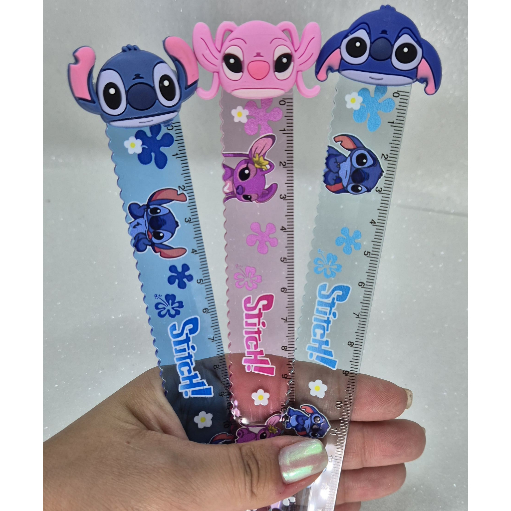 Régua escolar  Stitch 15 cm em Oferta na Shopee
