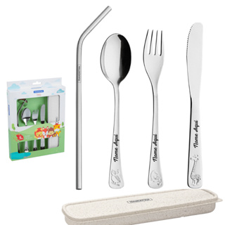 Jogo Talheres Infantil Personalizados Nome Aço Inox C/ Estojo Tramontina em Oferta na Shopee