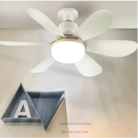 KIT 2 Ventilador De Teto Wind Light Silent Ponente Controle Remoto Lâmpada Led Silenciosa 40W