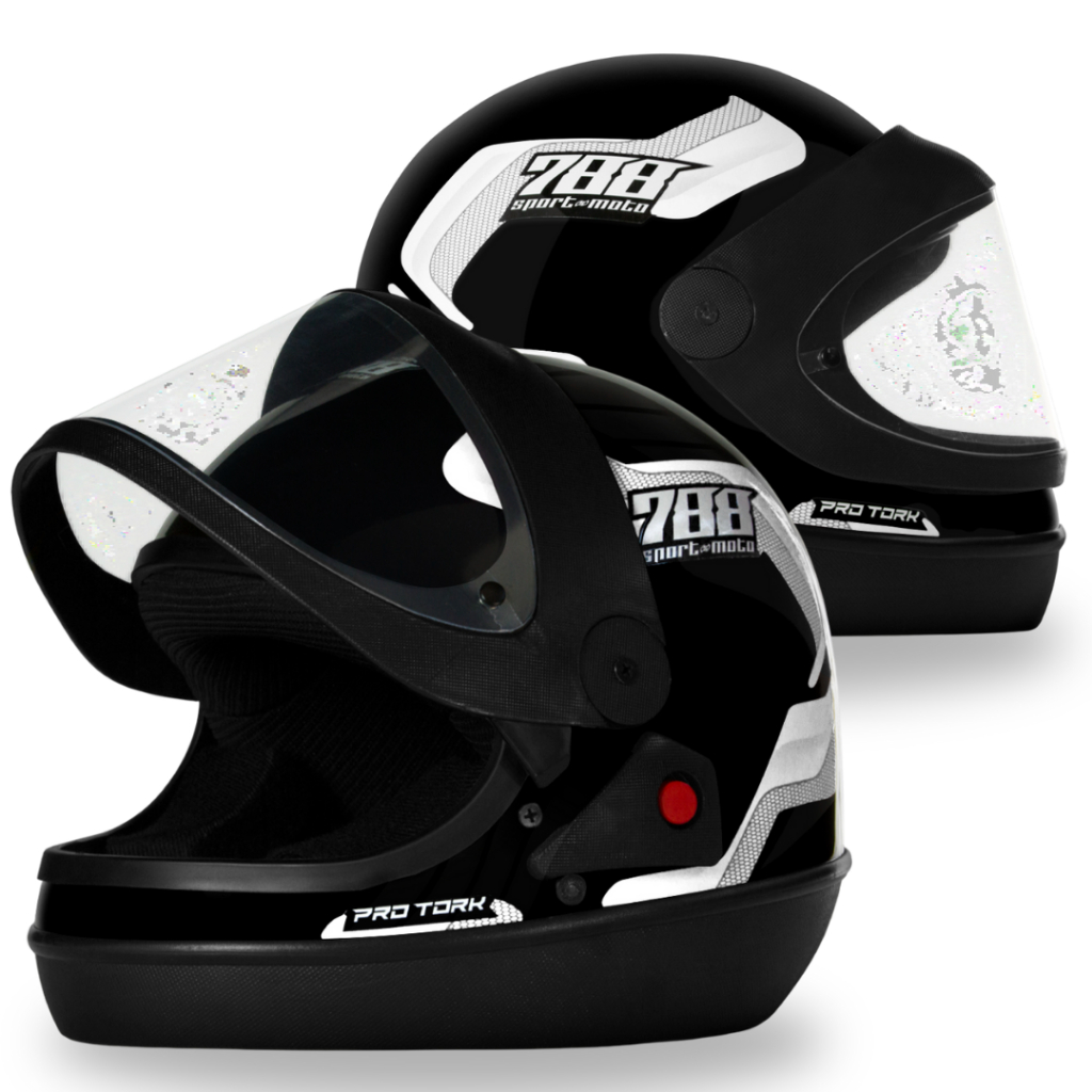 Capacete Moto Fechado Integral Sport Moto 788 Sm San Marino Pro Tork Feminino Masculino Automatico