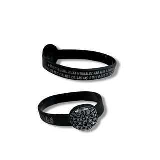 Pulseira Silicone Borracha De São Bento em Oferta na Shopee