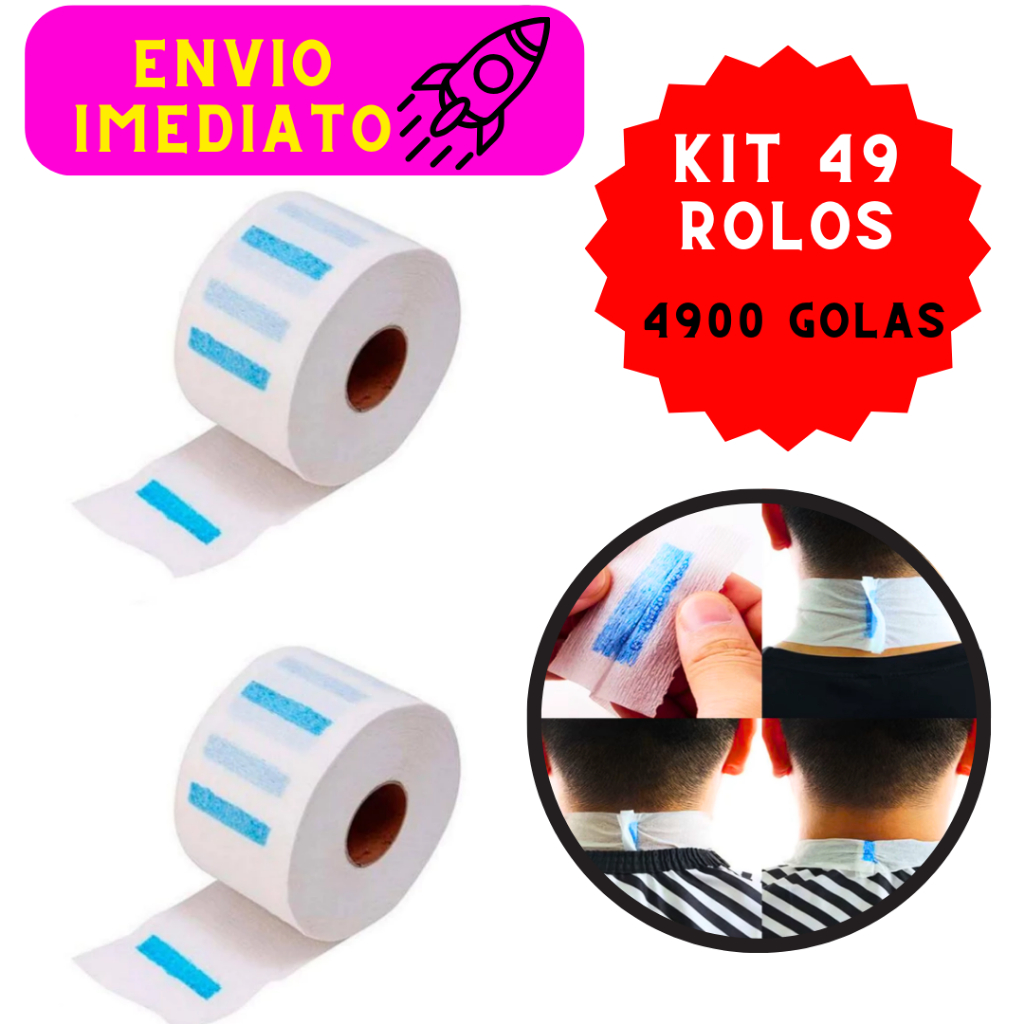 Kit 49 Rolos de Golas Higiênicas Práticas Impermeável Alto Colante Contém 4900 Unidades de Golas