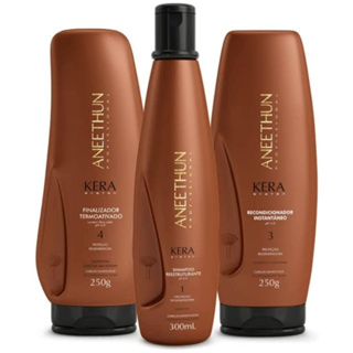 Kit Aneethun Kera System - Shampoo 300ml , Finalizador 250g e Recondicionador 250g em Oferta na Shopee