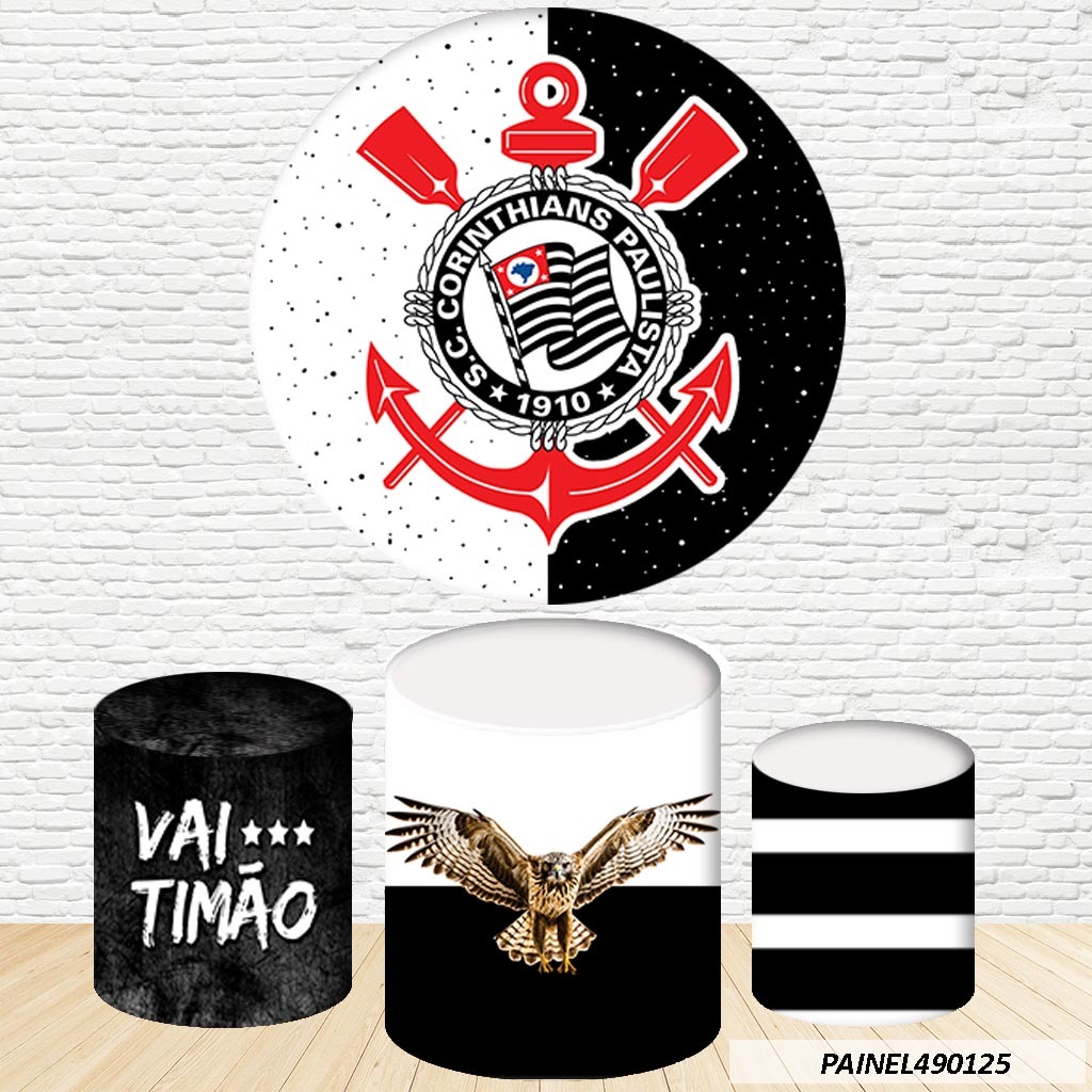 Kit de Capas Painel Redondo Sublimado Corinthians 1,50M + Trio Capas de Cilindro C/Elástico em Oferta na Shopee