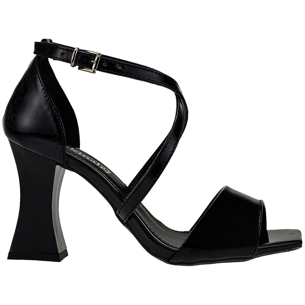 Sandália Feminina Salto Alto Geométrico Taça Pregado Shekinah Tiras Cruzadas Moda em Oferta na Shopee