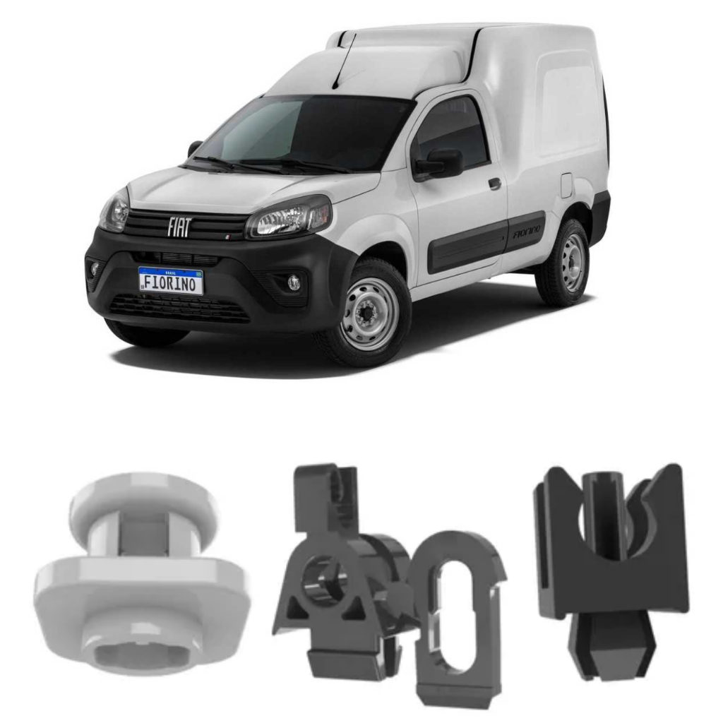 KIT Grampo Prender a Vareta do Capô Fiat Fiorino(12/24) • Uno Novo (11/21)