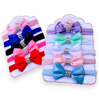 Mini laços de bebê Kit com 10  Lacinhos de Bebê Cetim Faixinha Tiarinha Rn laços de cabelo infantil em Oferta na Shopee