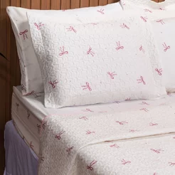 Cobre Leito Basic Solteiro Estampado 180 fios 02 Peças