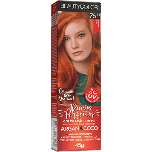 Tinta Beauty Color Profissional 76.44 RUIVO ABSOLUTO em Oferta na Shopee