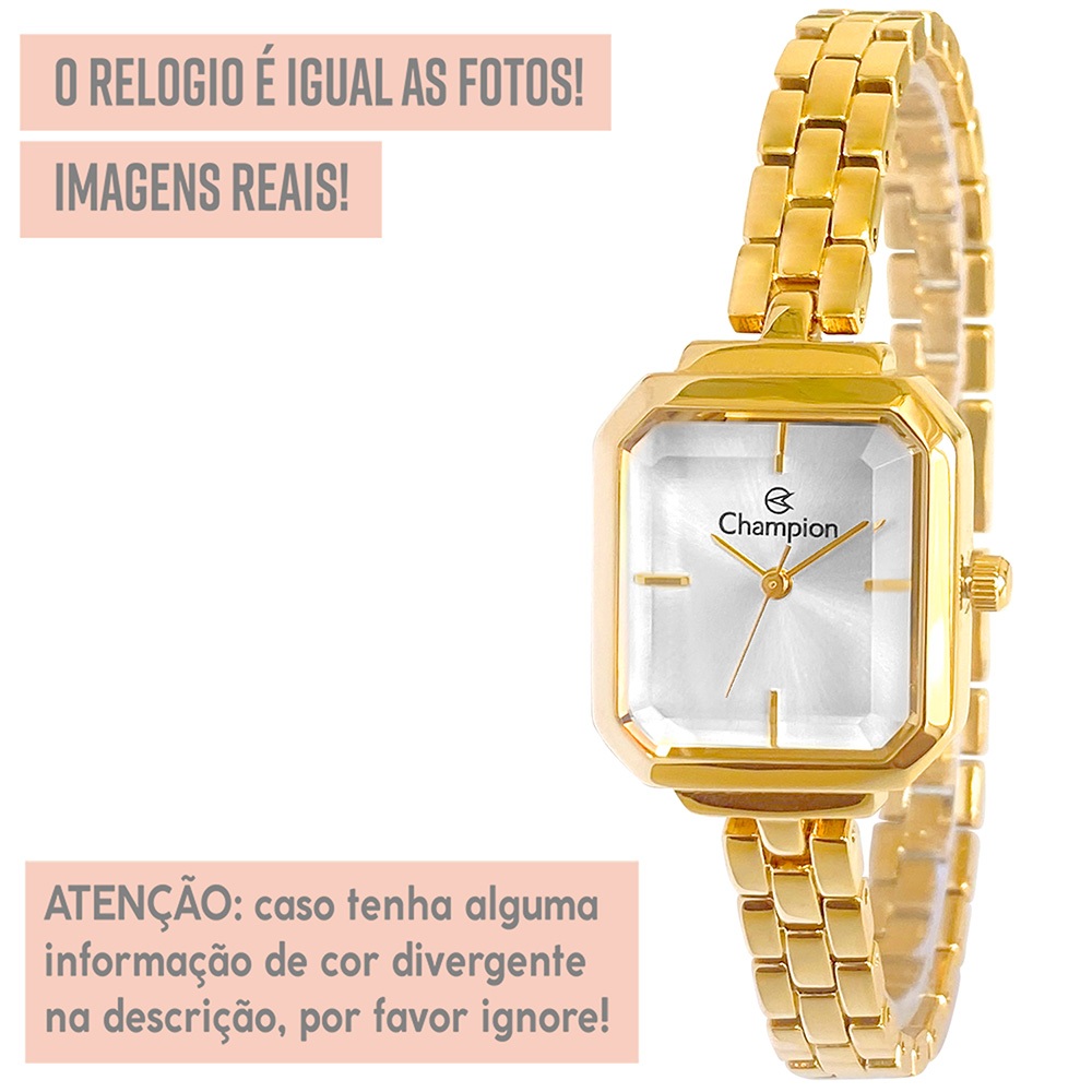 Detalhes do Relógio Dourado Feminino Top Original Analógico Prova Dágua