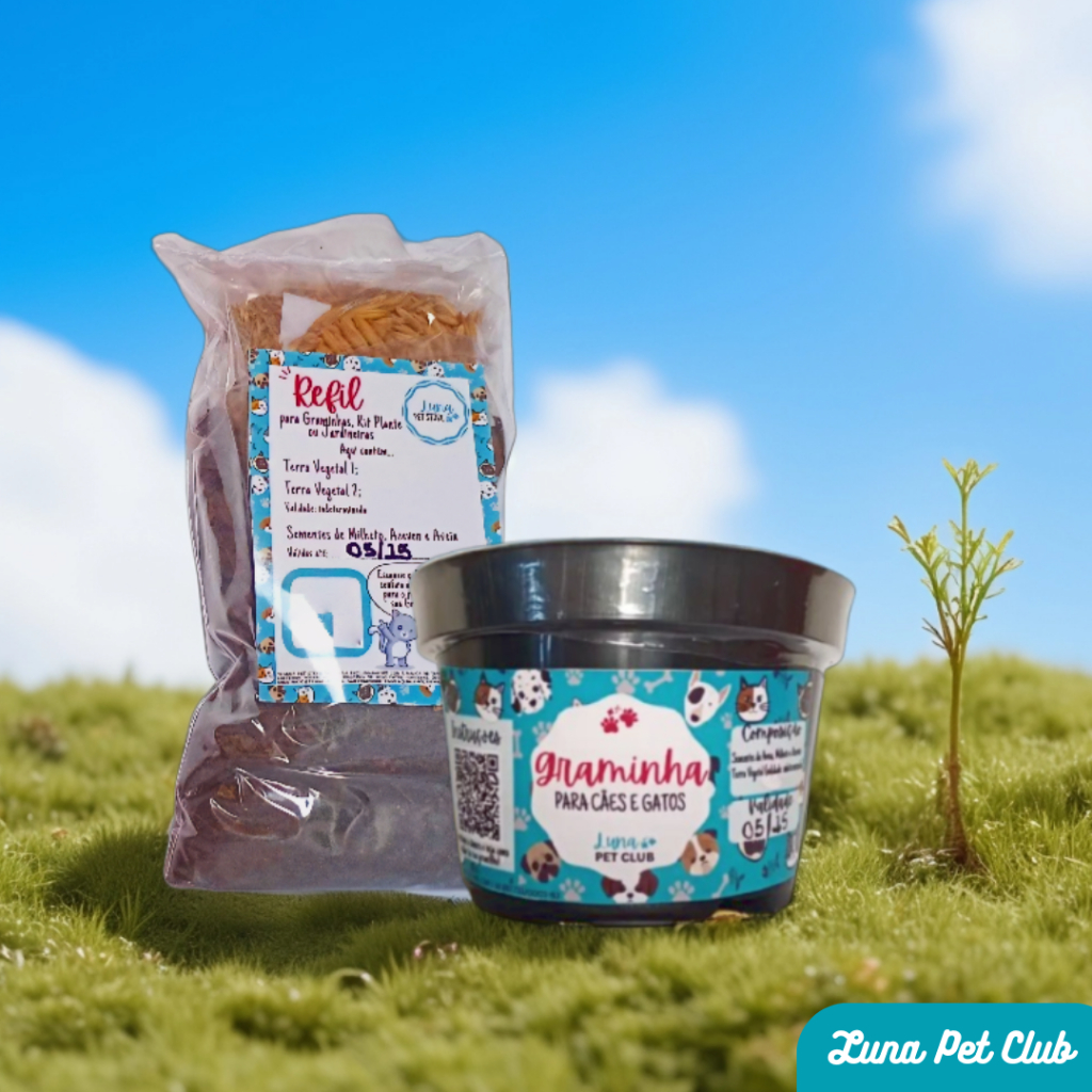 LANÇAMENTO: Grama Graminha para Pets - Cães e Gatos + Refil