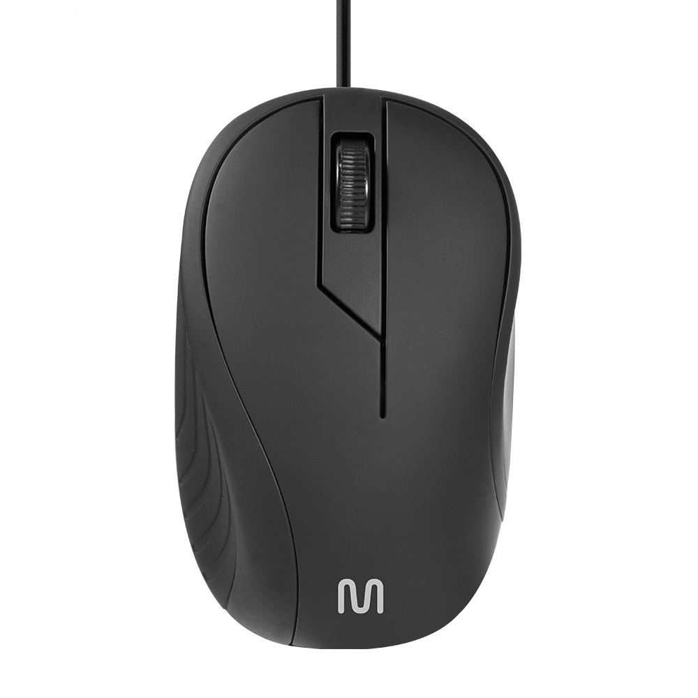 Mouse Emborrachado Preto com Fio Multi (Multilaser) - MO222 em Oferta na Shopee