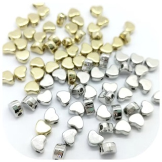 Entremeio Coração 6×7mm Dourado Prata Miçanga Passante Bijuteria 20/50/100 unidades em Oferta na Shopee