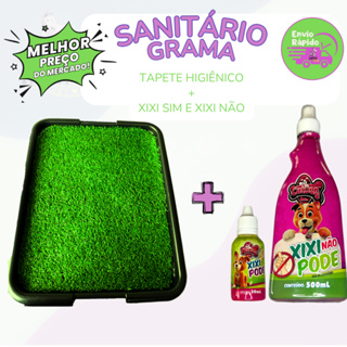 Kit Sanitário Grama sintética Higiênico Canino Pet+Educador Pet Xixi Sim Pode Xixi Não Pode Cachorro em Oferta na Shopee