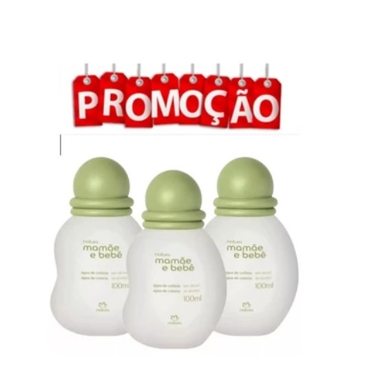 Combo 03un Colônia Mamãe E Bebe Natura 100ml