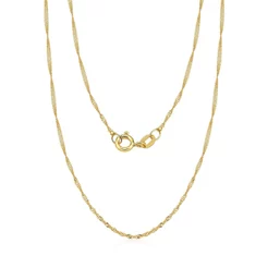Corrente Feminina de Ouro 18k Singapura com 1mm | Dois Tamanhos Disponíveis