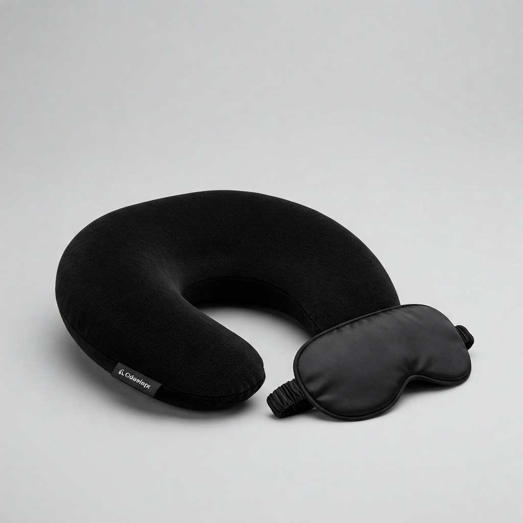 Almofada de Pescoço para Viagem Almofada Descanso de Cabeça Almofada Cervical+mascara