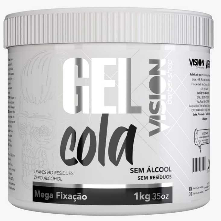 Gel Cola Incolor Vision Barber Shop Mega Fixação 1kg - Unidade