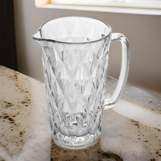 JarraDiamond Transparente 1L Vidro de Qualidade Resistente Jarra Suco Água Bebida Refriger...