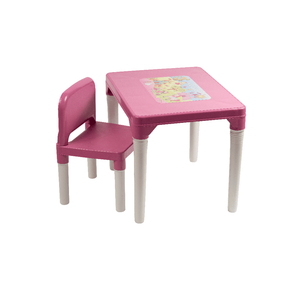 Mesa Infantil Com Cadeira Princesinhas Rosa Styll Baby Criança Didatica