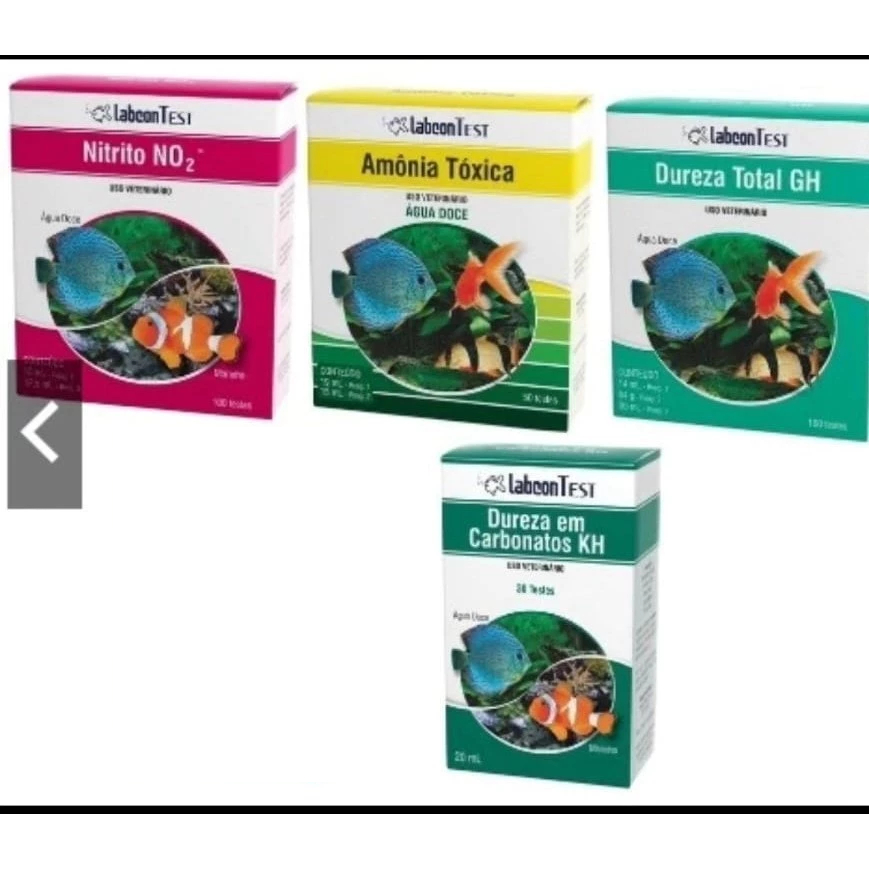 Kit Alcon Teste Amônia Aguá Doce + Nitrito + Dureza Kh + Dureza Gh ALCON ou INDUSPHARMA