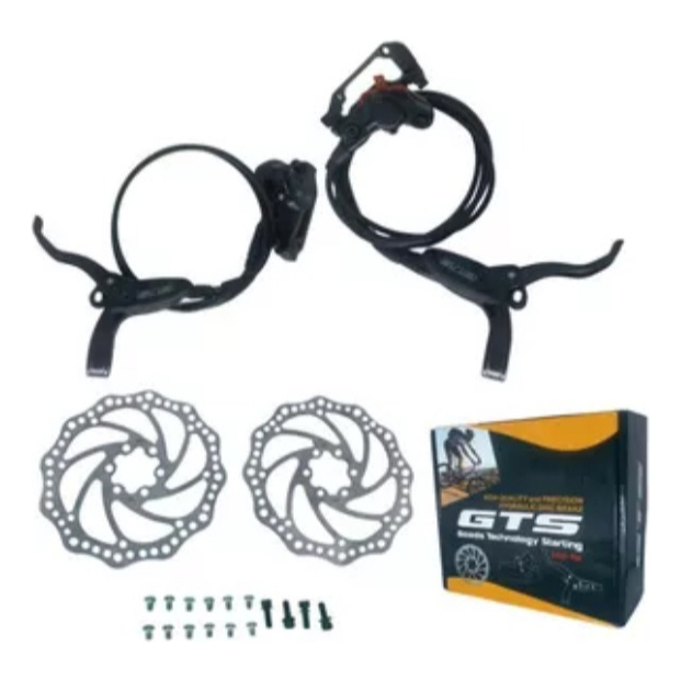 Kit Freio Hidráulico Preto C/ Discos Gts P/ Bike + Pastilhas em Oferta na Shopee