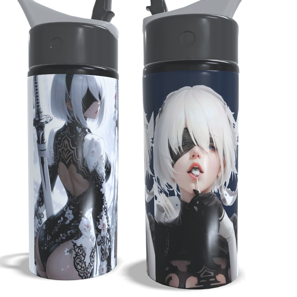 Garrafa Squeeze 2b Nier Automata Alumínio Gamer Personalizada