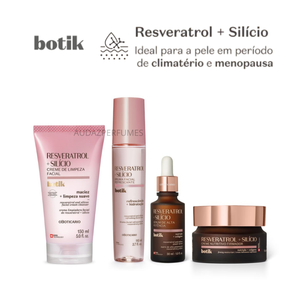 Botik Resveratrol E Silício - o Boticário - Creme de Limpeza / Bruma Facial / Creme Firmador / Sérum de Alta Potência