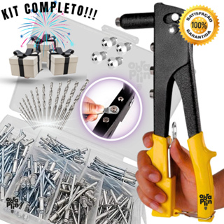 Rebitadeira Profissional Alicate Rebitador Manual + 100 Rebites + Broca Aço 4mm Ferramentas em Oferta na Shopee
